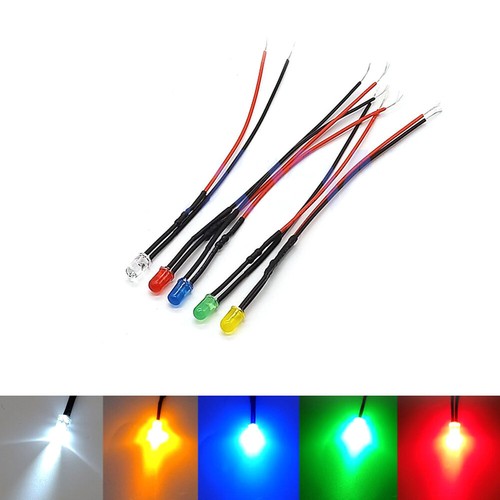 5mm verkabelt led 12v - 3v, 6v